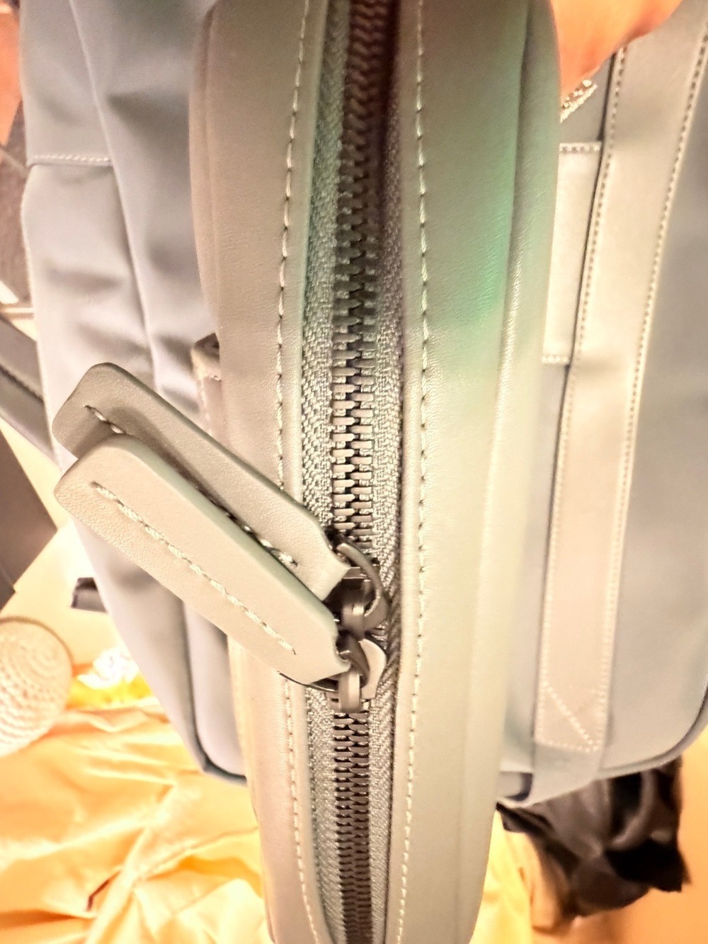 Monos Metro Gray Vegan Leather Travel Laptop Backpack QuickSnap Kit Included - Picture 10 of 16